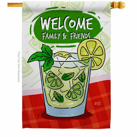 PATIO TRASERO Cool Mojito with Friends Beverages Cocktail 28 x 40 in. Double-Sided Vertical House Flags PA3904824